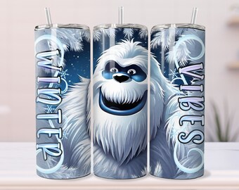 Design de gobelet à sublimation png Winter Vibes, téléchargement numérique, design de gobelet de 20 oz, sublimation png de vacances, emballage de gobelet, ambiance hivernale