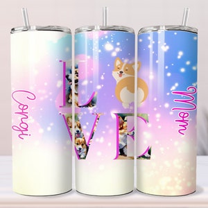 Corgis Mom 20 Unzen Tumbler Wrap, Sublimation Png Design, Corgis Png, digitaler Download, Hunde Tumbler Wrap, Becher Mockup, Video Mockup, Corgis Mom