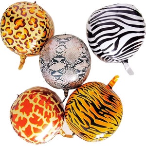 Safari Ballons - Dschungelballons - Tierballons für Dschungel-Themenparty - Lieferung erfolgt flach verpackt