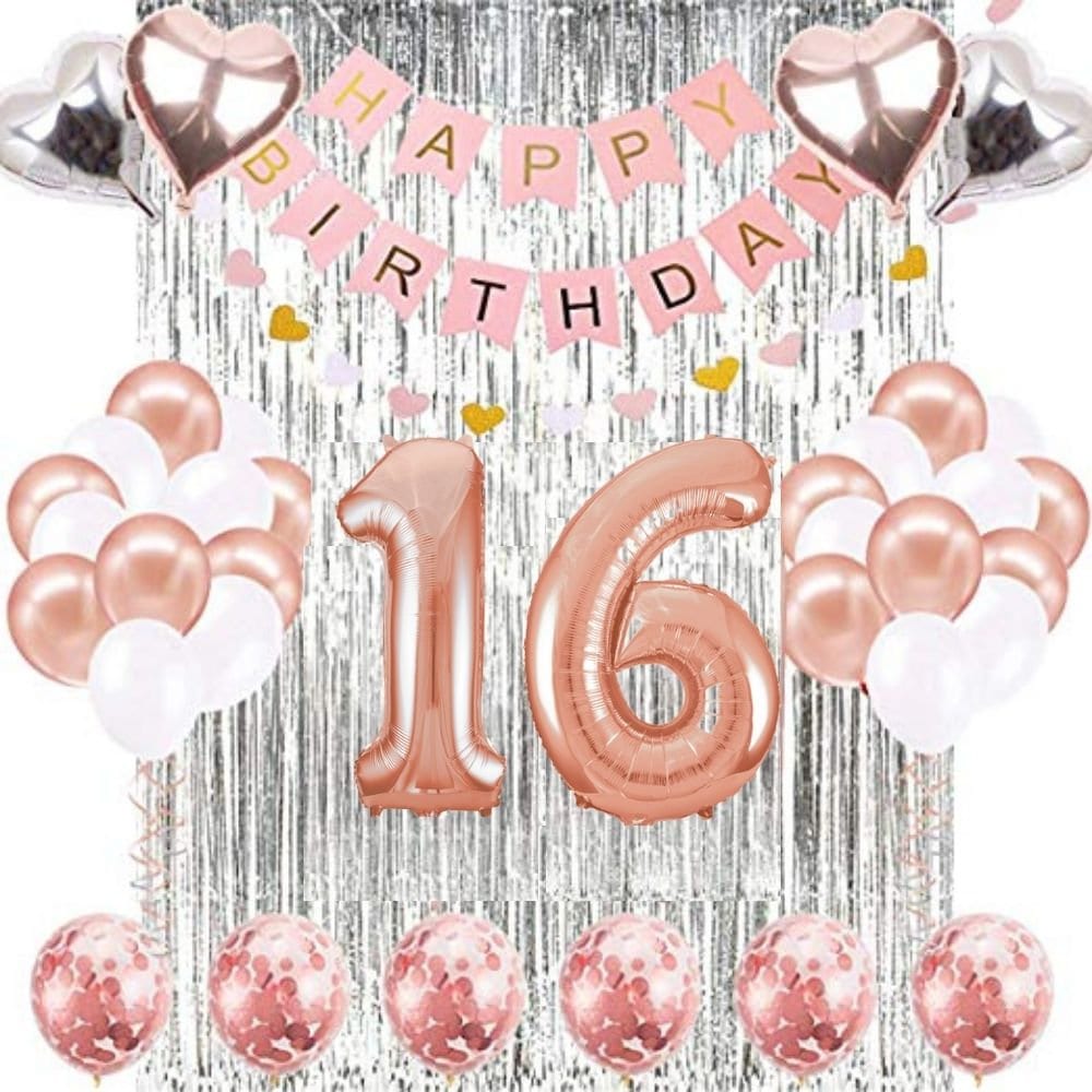 16th Birthday Decoration Set Rose Gold 16th Birthday - Etsy UK