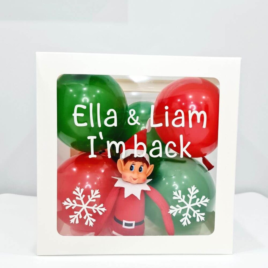 Elf in a Balloon Box Naughty Elf Balloon Box Elf Behaving Etsy