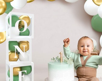 1st Birthday Decorations Balloon Boxes With Balloons - ONE Balloon Boxes - First Birthday Decorations - Balloon Blocks