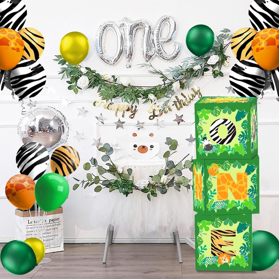 Jungle Safari Ballonnen Set – 33 Stuks – 1 Jaar Verjaardag Versiering – Thème