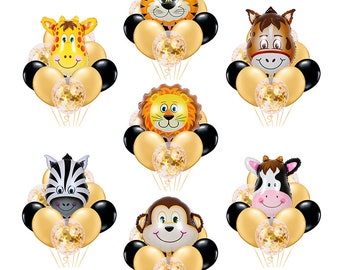 Jungle Safari Animal Balloon, Safari Zoo Balloons, Jungle Birthday Balloons, Wild One Birthday Balloons