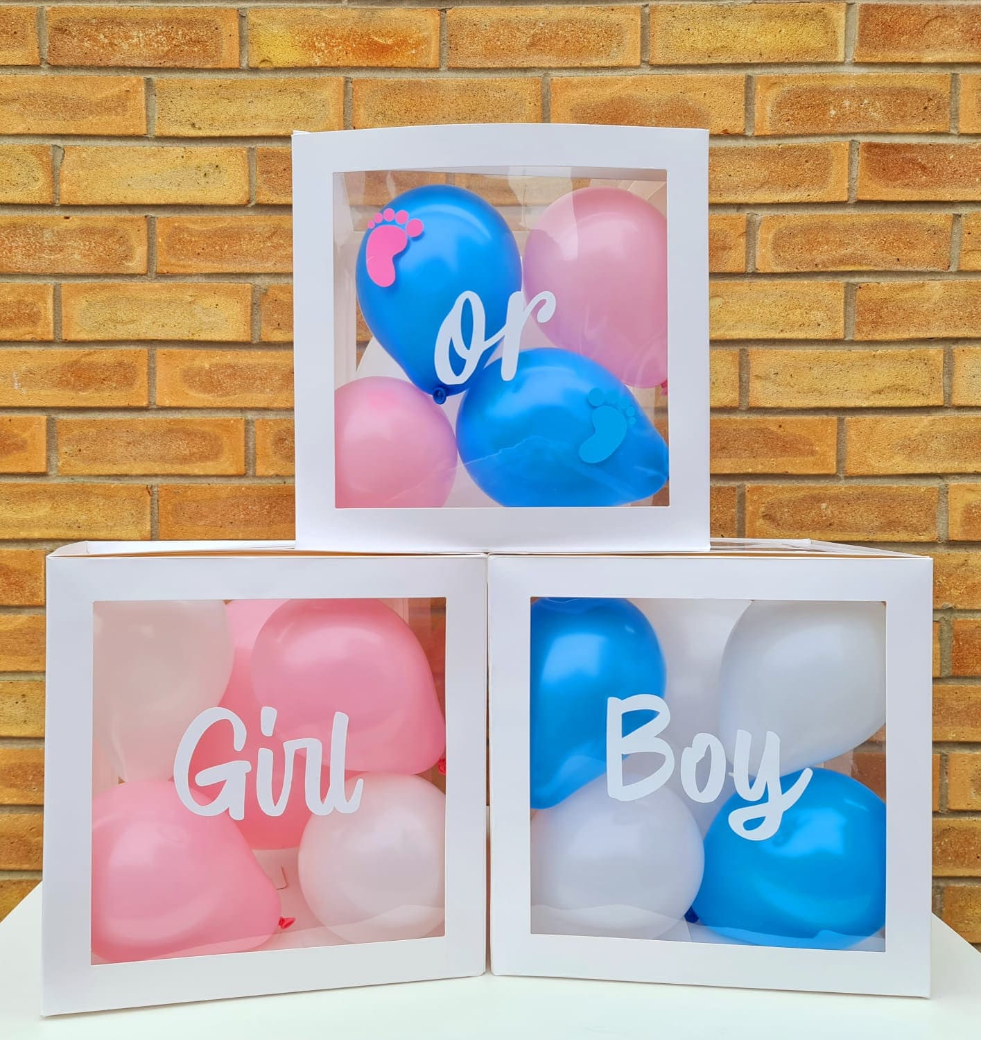 Scatola per palloncini Gender Reveal (cm 60x40x60)