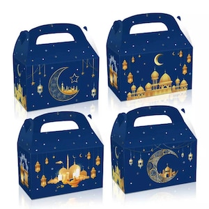 Eid Decorations - Eid Gift Boxes - Eid Party Favour Boxes - Eid Gift Bags - Eid Treat Box - Pack of 6