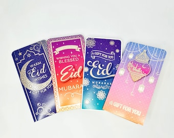 Eid Money Envelopes, Eidi Envelopes, Eid Money Wallets, Eid Mubarak Envelopes - Pack of 4