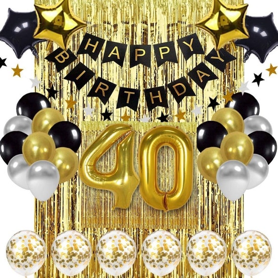 Set de decoración de 40 cumpleaños Set de decoración de 40 cumpleaños de  oro rosa Set de decoración de 40 cumpleaños de oro Decoraciones de 40  cumpleaños -  México