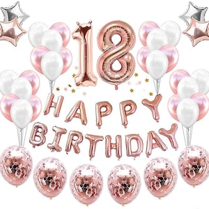 18th Birthday Decorations, Rose Gold 18th Birthday Decorations, 18th Birthday Party Decorations, Rose Gold Balloons