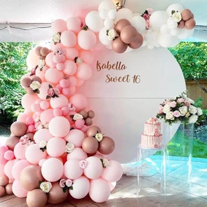 Rose gold, Pink and White Balloon Garland Kit - 140 pcs