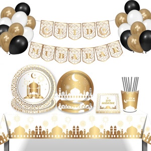 Eid Decorations - Eid Tableware - Eid Mubarak Tabelware - Eid Mubarak Banner - Eid Plates - Eid Cups - Eid Napkins