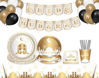 Eid Decorations - Eid Tableware - Eid Mubarak Tabelware - Eid Mubarak Banner - Eid Plates - Eid Cups - Eid Napkins