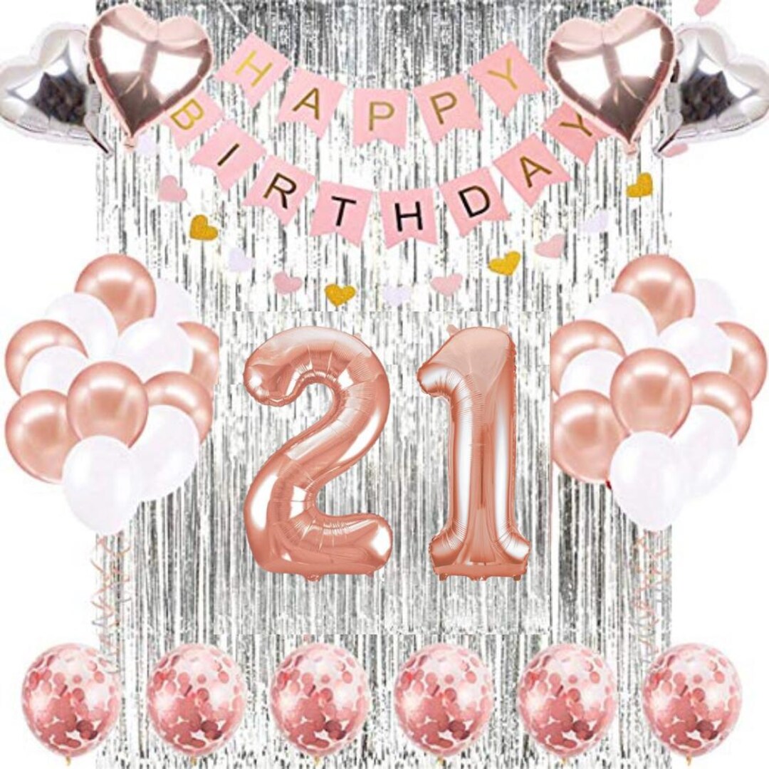 Konfetti Zum 21. Geburtstag Roségold – Zahl 21, Sterne, Kuchen, Für Tischdekoration & Party