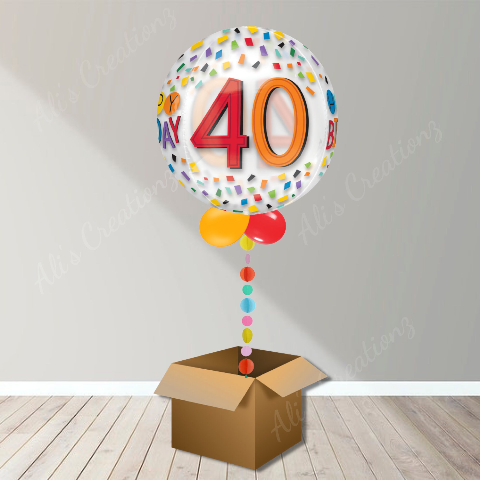 40th Birthday Balloon In A Box Delivered Straight To Your Etsy