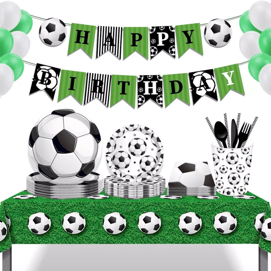 Decorazioni per feste di compleanno di calcio Compleanno a tema calcio  Banner di compleanno di calcio Stoviglie per feste di calcio Decorazioni di  calcio -  Italia