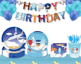 Airplane Birthday Decorations, Airplane Birthday Banner, Airplane Party Decorations, Pilot Theme Birthday, Captain Party Decorations