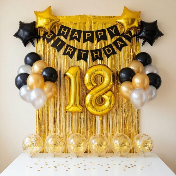 Décoration Anniversaire 18 Ans Décorations De 18E Anniversaire Pour Garçons Et Filles, Ballons Noirs Ballon Anniversaire 18 Ans Garçon Décoration Anniversaire 18 Ans Décorations De 18E Anniversaire Pour Garçons Et Filles, Ballons Noirs Ballon Anniversaire 18 Ans Garçon