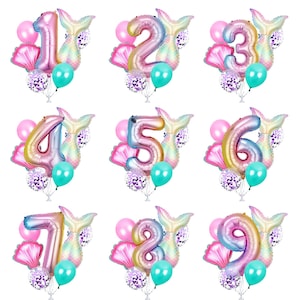 Mermaid Birthday Decorations, Mermaid Party Decorations, Mermaid Balloons, Pastel Mermaid Balloons, Mermaid Theme Party