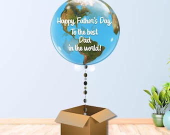 Surprise Holiday Reveal Balloon | Father's Day Balloon | Best Dad In the World | Holiday Reveal Gift