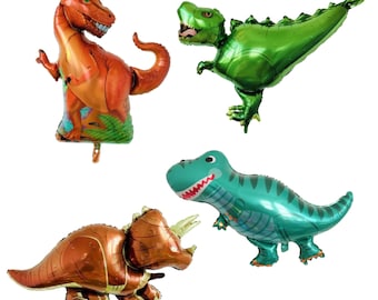 Globos de dinosaurio, Cumpleaños de tema de dinosaurio - Globos de fiesta de dinosaurios - Decoraciones de cumpleaños de dinosaurios, T-Rex, Triceratops,