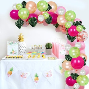 Jungle Safari Birthday Balloon Garland Arch Kit Set - Safari Theme Balloon Garland - Tropical Balloon Arch Kit - 83 pcs