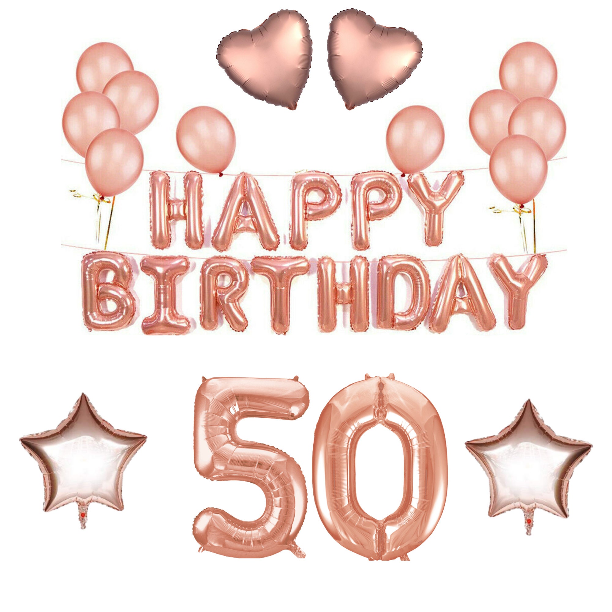 50th Birthday Decoration Set Rose Gold 50th Birthday | Etsy