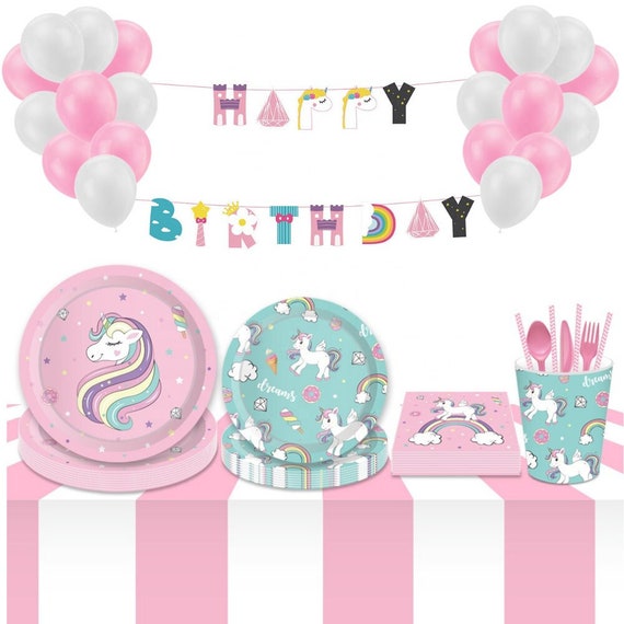 Unicorn Party Supplies & Decorations with Unicorn Cake Topper