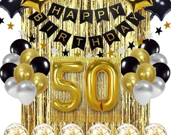 50th Birthday Decoration Set Rose Gold 50th Birthday - Etsy