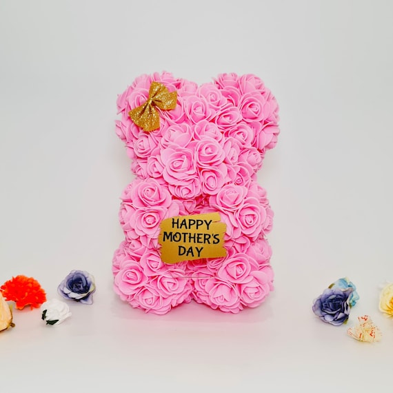 Buy 25cm Rose Bear With Personalised Message Flower Rose Bear