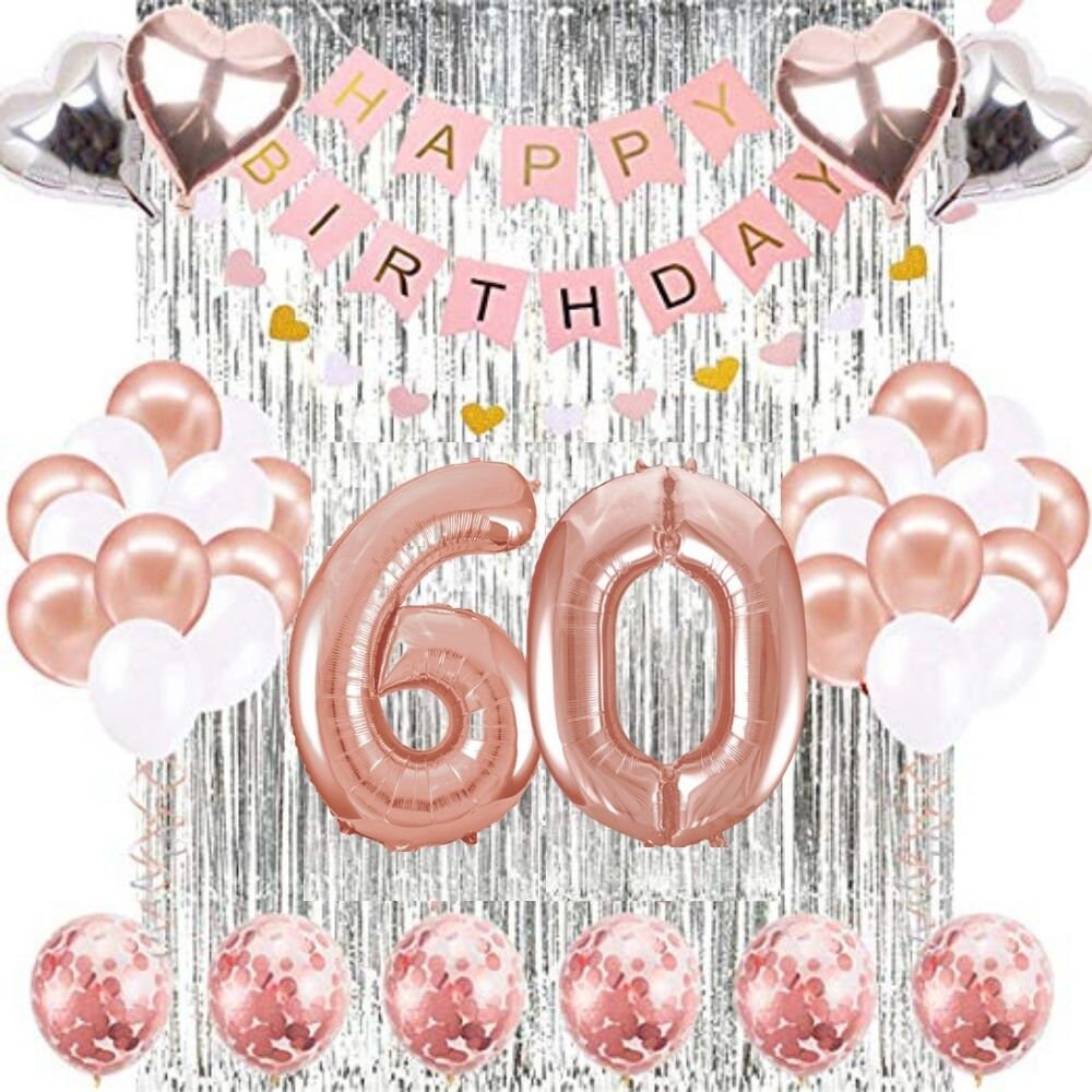 Lafo Decorazioni Tavola 60° Compleanno In Legno - 130 Pezzi Coriandoli Con 8 Motivi (Palloncini, Torta, Numero 60) Per Festa Uomo Donna