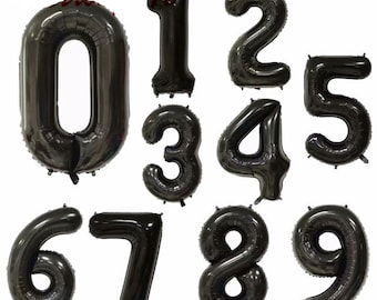 Black Number Balloons - Age Balloons - Birthday Balloons - 40 Inch