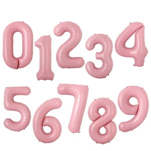 Pastel Pink Number Balloons - Baby Pink Number Balloons - Age Balloons - Birthday Balloons - 40 Inch