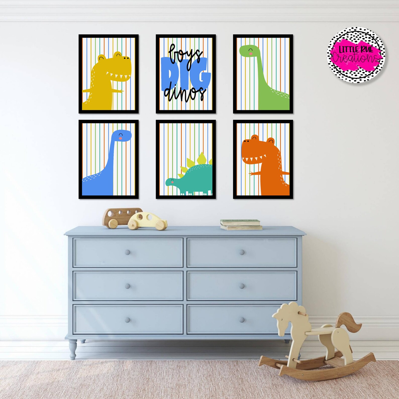 Dinosaur Nursery Wall Art Boys Colorful Nursery Printable - Etsy