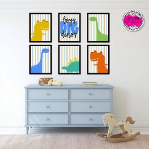 Dinosaur Nursery Wall Art, Boys Colorful Nursery Printable, Nursery ...