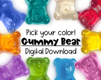 gummy bear digital printable, colorful wall art, bright and bold kids prints, candy art, colorful kids prints, modern nursery prints