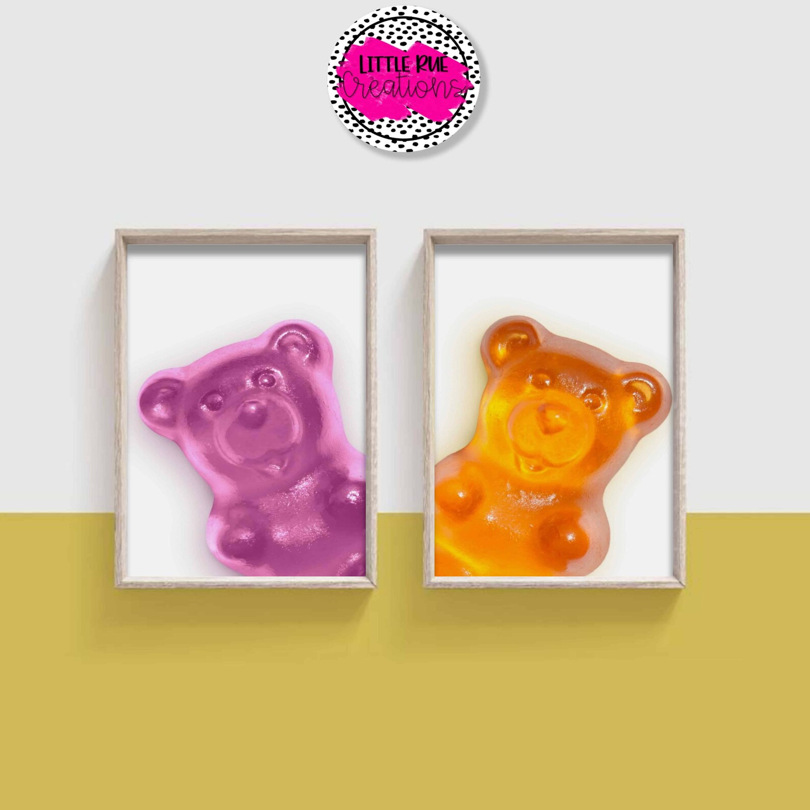 Colorful Modern Nursery Wall Art Set of 6 Gummy Bear Etsy