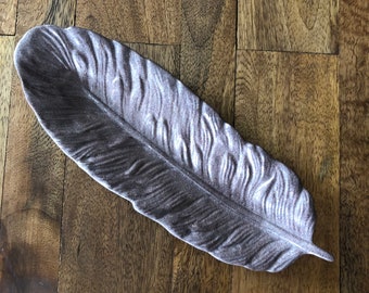 Taupe Resin Feather Tray