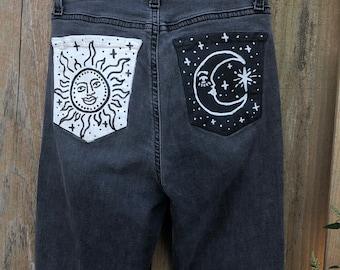 Sun & Moon Levis Sun and Moon Jeans Painted Jeans | Etsy