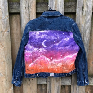 Night Sky hand-painted denim jacket