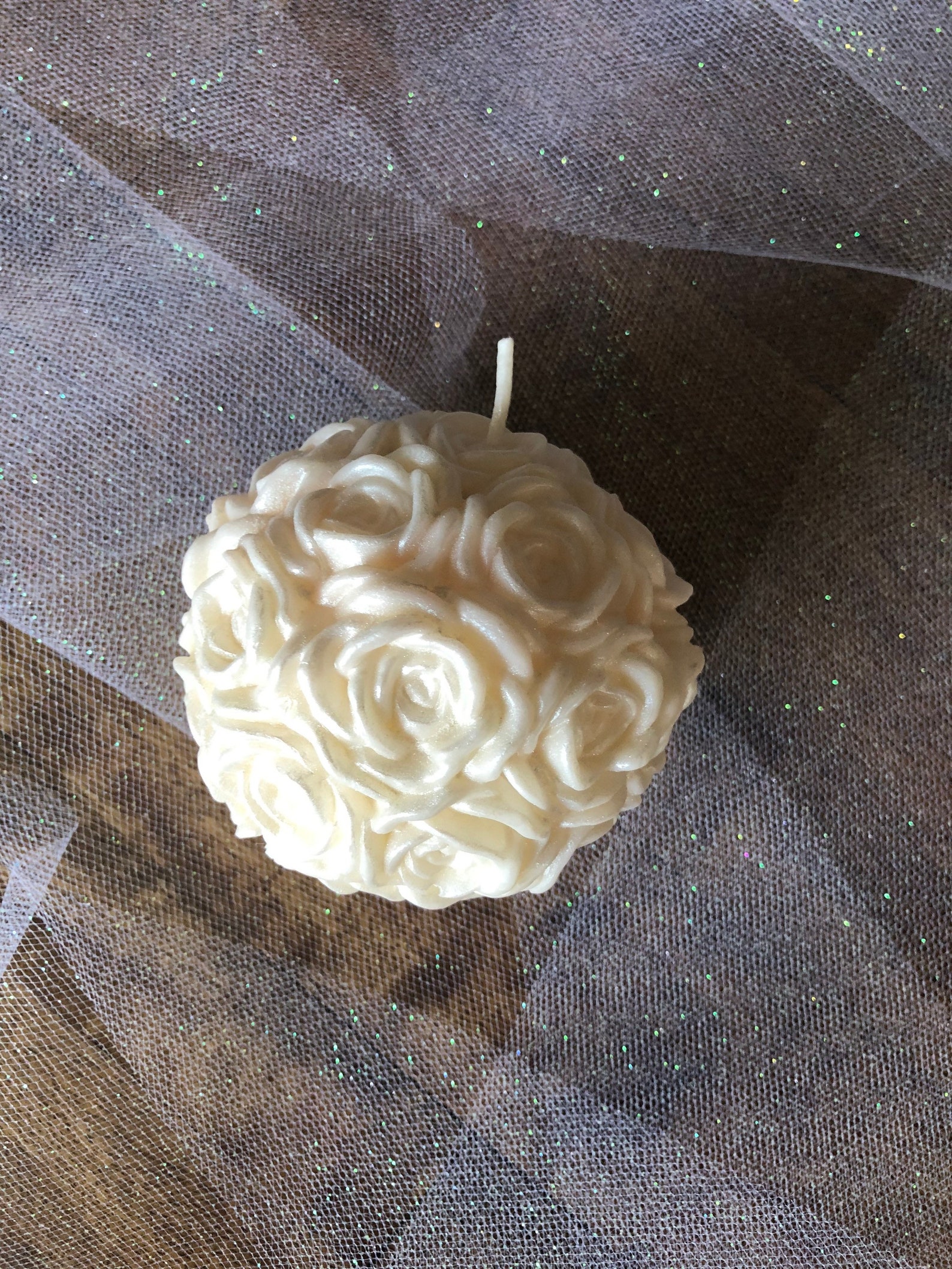 White Rose Candles White Rose Round Candles Bridal Candles Etsy