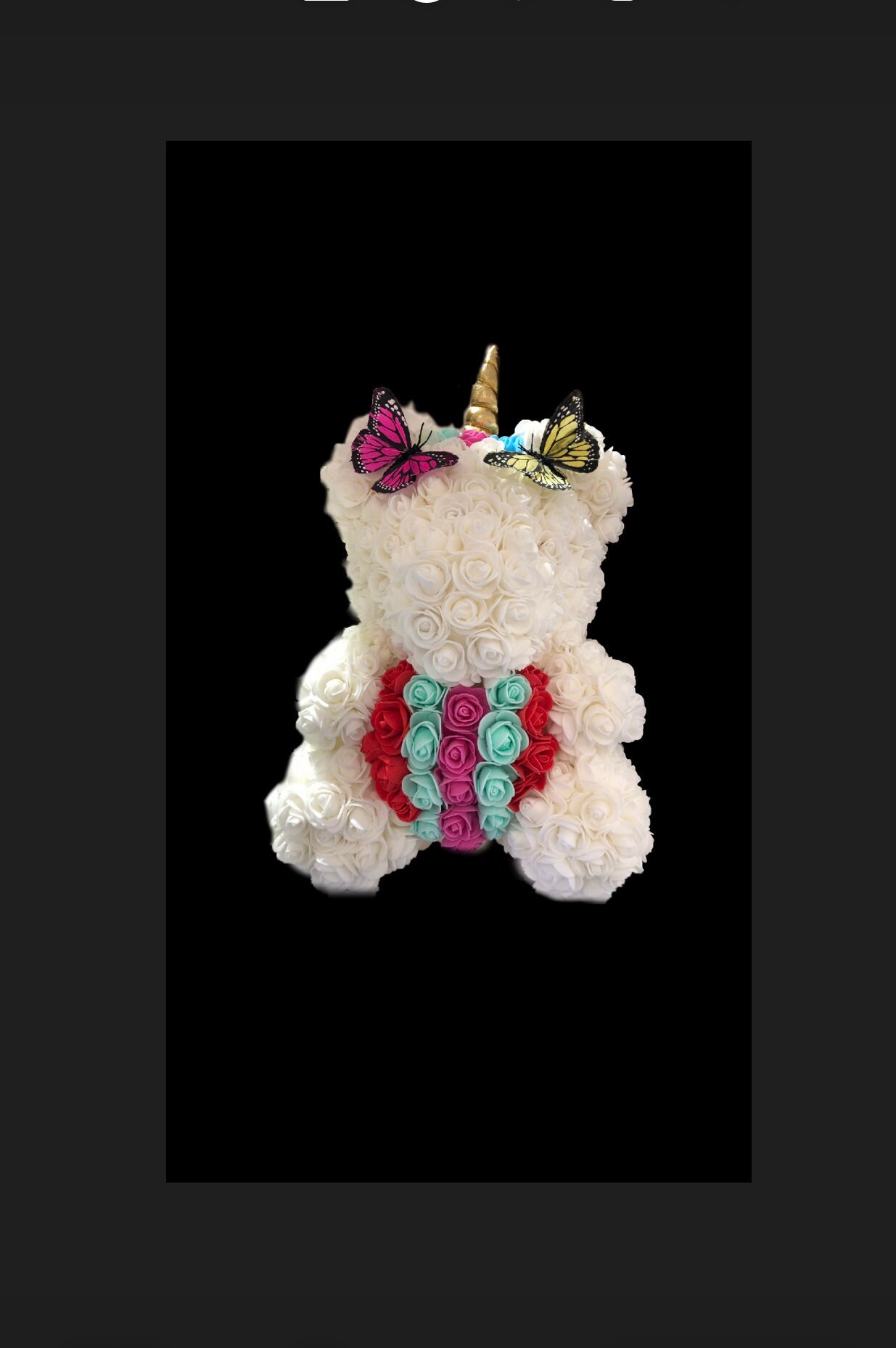 Unicorn Rose Teddy Bear Etsy