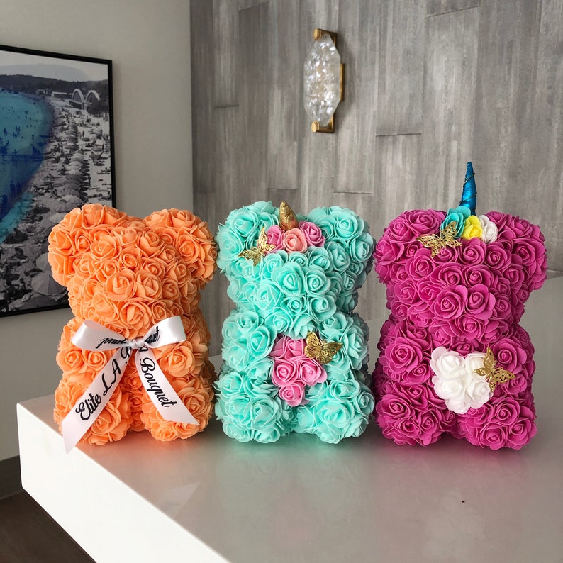 Gift Unicorn Rose Teddy Bear | Etsy