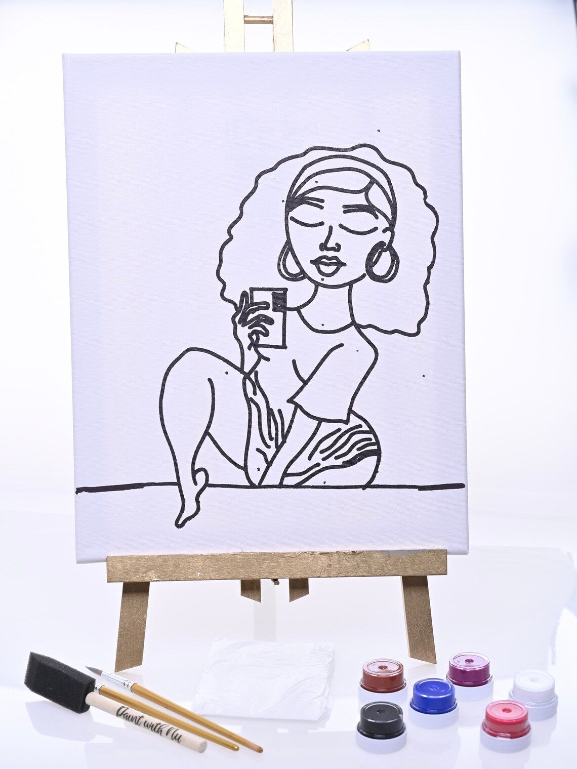 pre drawn canvas to paint