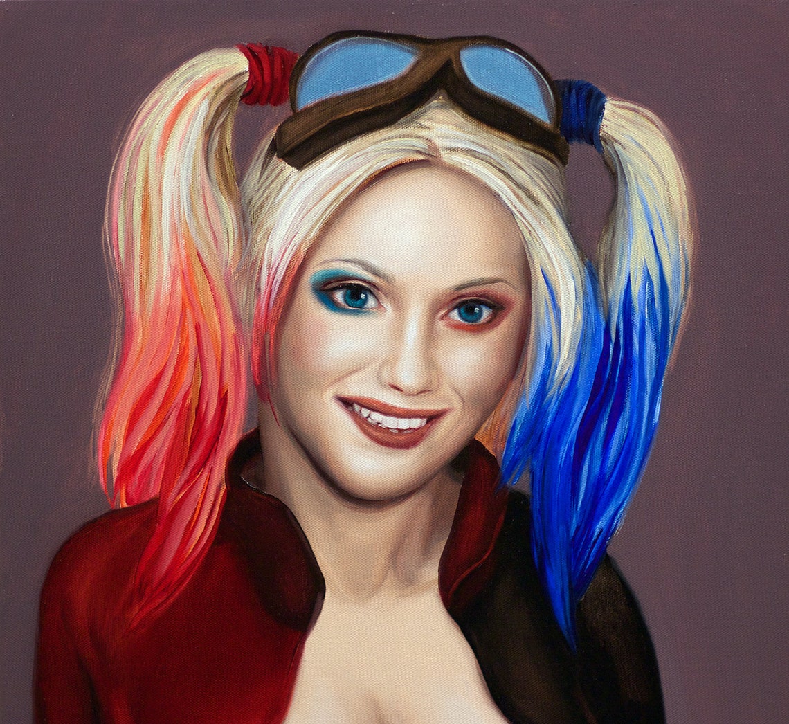 Original Oil Painting Beautiful Boobs Nude Portrait of Harley - Etsy