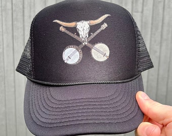 Double Banjo / Bull Skull Trucker Hat