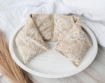 Floral Neck Wrap, Hot Cold Therapy, Flax Seed Rice Bag