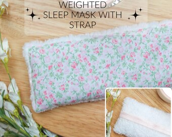 Eye Pillow with Strap, Minky Soft Sleep Mask, Weighted Sleep Mask, Aromatherapy & Stress Relief, Spa Sleep Relaxation, Spa Gifts