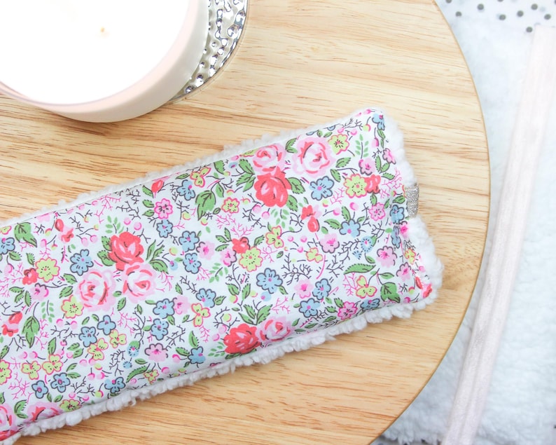 Floral Minky Soft Sleep Mask, Lavender Weighted Eye Pillow with Strap, Sleep Mask, Aromatherapy & Stress Relief, Spa Sleep Relaxation, Spa Gifts