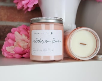 Calabrian Lemon Soy Candle | Fresh Citrus Candle | Clean Bright Scent | 8 oz Hand Poured Candle | Kitchen Candle