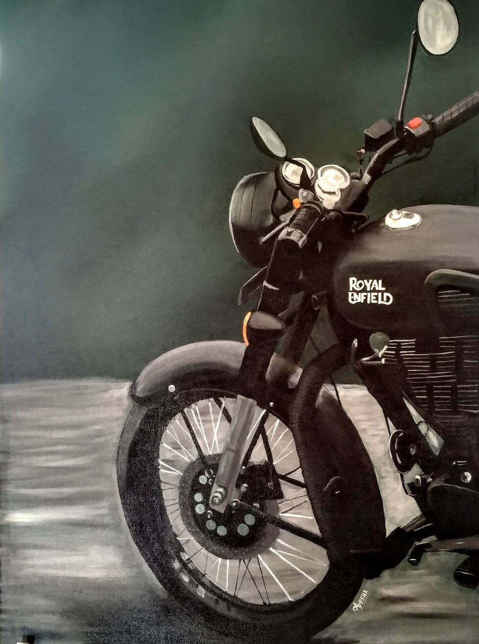 Royal EnfieldOriginal Hand Painted Acrylic Painting Etsy